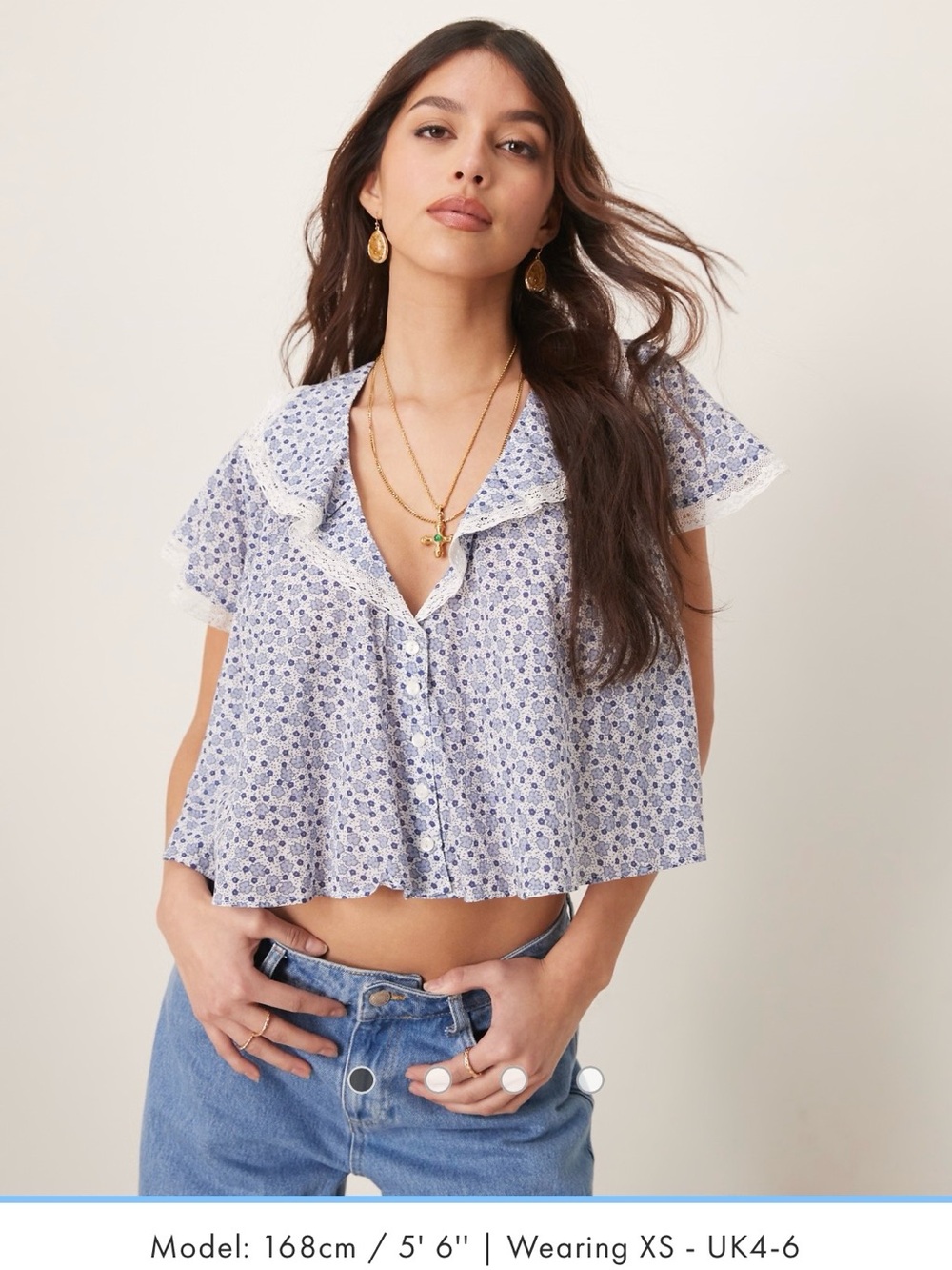 💙 Free People Truly Yours Ditsy Floral Cropped Top 💙